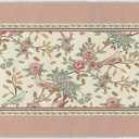 Artoid Mode Pink Floral Bird Spring Runner Rug, Summer Home Decor Low-Profile Non-Slip Washable Area Rug for Entryway Bedroom Kitchen Laundry Room Indoor 2x6 Feet