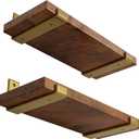 LEOPO 8 inch Shelf Bracket for DIY Floating Shelf, 1/5 inch Thick Heavy Duty Bracket, 4 Pack, Golden