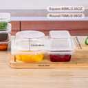 2 x RXRRXR 20PCS Double Compartment Condiment Container With Lids - Reusable Snack Pack Containers for Take-out Sauces