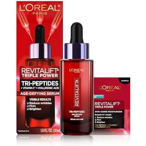 L'Oreal Paris Revitalift Triple Power Age-Defying Face Serum, Anti Aging Serum with 3 in 1 Benefits, Reduces Wrinkles, Firms and Brightens Skin, Includes Sample