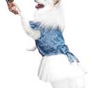 Polka Dot Big Large Dog Princess Dress Tutu Skirt Golden Retriever Pitbull Summer Dog Clothes Hoodie Costume (L, Blue)