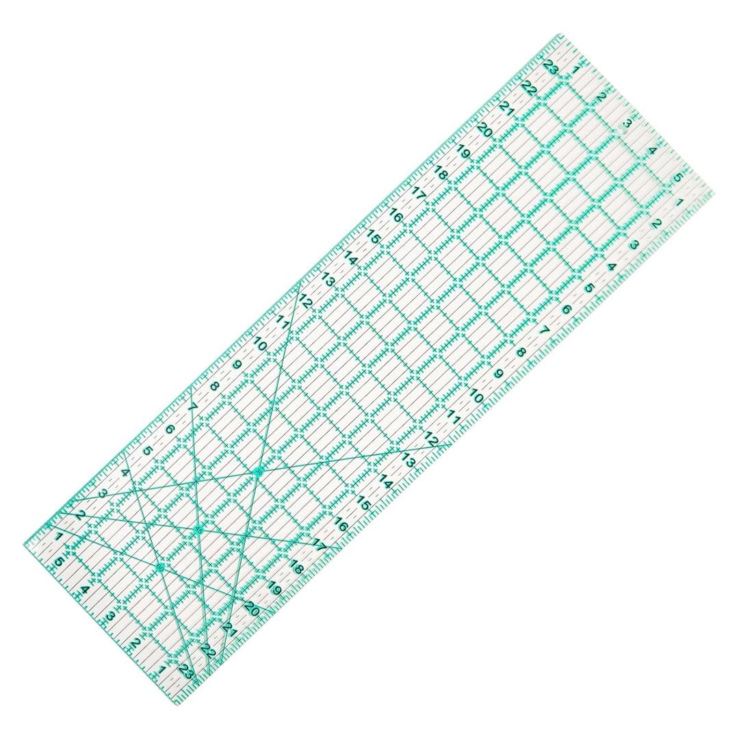 MANUFORE Quilting Ruler 6 x 24 Sewing Acrylic Ruler Anti-Slip Metric Ruler DIY Quilting Tools with Clear Printed Lines for Precise Cutting