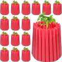 16 Pack Wall of Water Plant Covers 24" Reusable Garden Season Extender Insulating Protector Keep Plants Warm for Early Spring Tomatoes Peppers Cold Weather Frost Protection Wind Guard(Red)