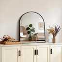 CIRCUMI Arched Wall Mirror 20”x24”, Black Arched Bathroom Mirror for Vanity