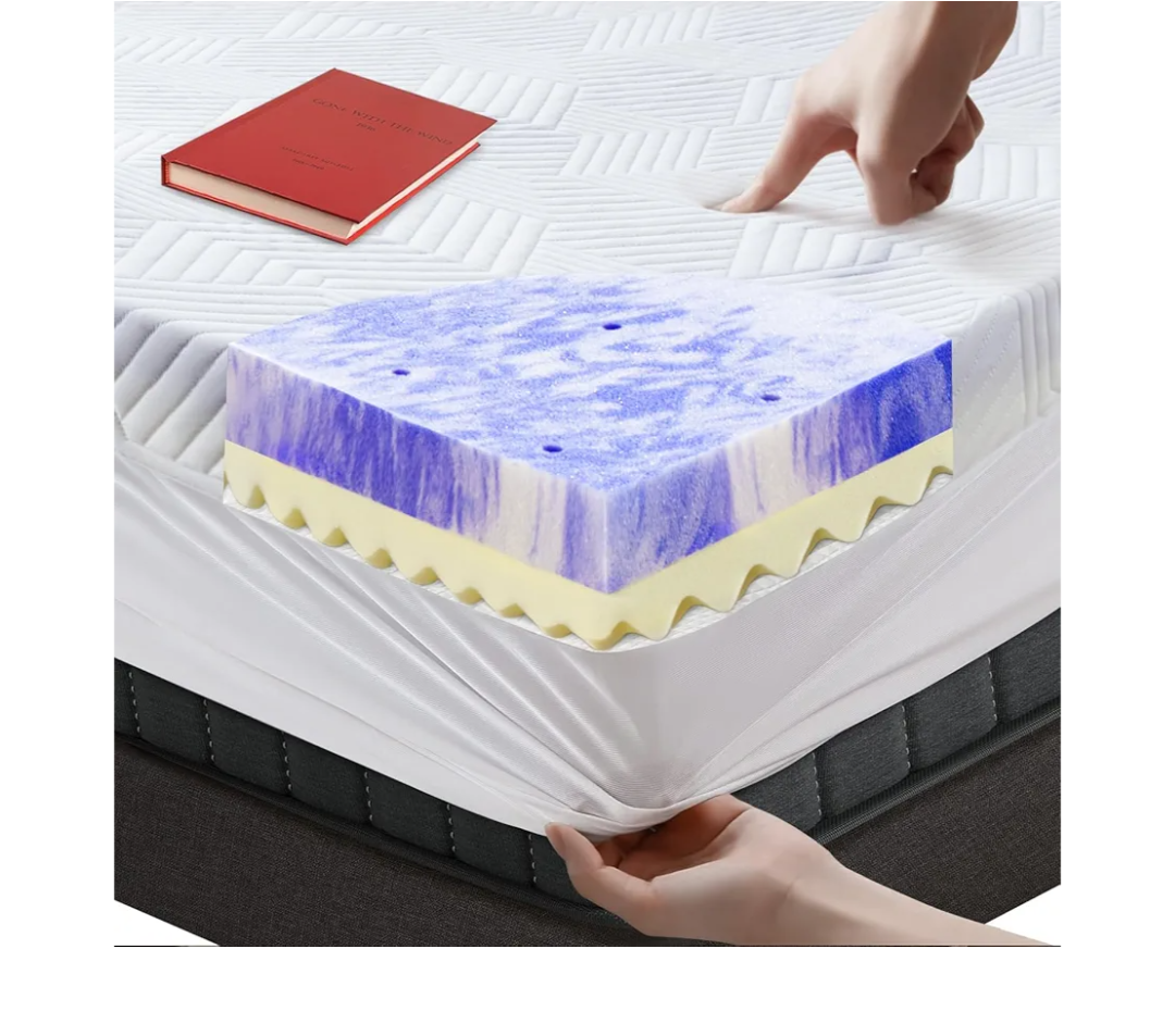3 Inch Queen Memory Foam Mattress Topper, Ventilated Foam Topper with Cooling Cover, Mattress Pad with 18'' Deep Pocket, White
 1 sustainability feature