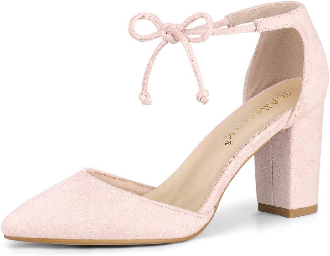 Allegra K Women's Ankle Tie Point Toe Dress Pumps, Size 9