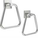 RUACQ Towel Ring, Square Base Hand Towel Ring, Stainless Steel Hand Towel Holder for Bathroom Wall, Sturdy and Rust-Resistant (Brushed Nickel, 2Pack)
