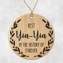 Best YIA-YIA Ornament - Best YIA-YIA Christmas Ornament -Best YIA-YIA in The History of Forever Ornament - Family Ornament - Gift for YIA-YIA - YIA-YIA Ornament Printed on Both Sides