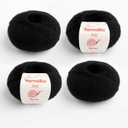 Joy Lace Weight Alpaca Yarn 4-Pack, 100% Baby Alpaca, Ultra-Soft Alpaca Yarn for Knitting and Crocheting, Premium Yarn Spun in Peru, Raven (Black)