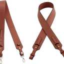 Grain Leather Purse Strap Adjustable Crossbody Replacement Straps for Handbags Monk Head Screws Detachable (42.91 x 1.5 inches)