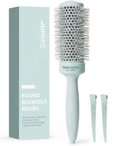 AIMIKE NaturaVol Round Brush for Blow Out, Round Hair Brush Nano Thermal Ceramic & Ionic Tech, for Blow Drying & Salon-like Styling at-home, Maximum Volume Shine - 1.7” Barrel, 2.5” w/Bristle