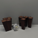 TURSTIN Set of 8 Furniture Legs 6 Inch Square Solid Wood Couch Legs Replacement Sofa Legs Mid Century Furniture Feet for Armchair Bed Dresser Cabinet Include Installation Hardware, Brown