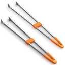 2 Pack Reacher Grabber Tool 34 Inch Lightweight Litter Pick up Sticks Aluminum Rustproof Trash Grabber Garbage Picker Garden Leaf Cleaning Trash Tong Reaching Assist Tool for Elderly Cleaner(Orange)