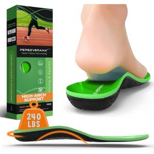 NASA Grade Running Insoles for Plantar Fasciitis for Women - High Arch Insoles for Men with Energy Return - Sports Inserts for Men for Shock Absorption, High Arch Support Inserts Designed for Athletes (M (Men 9-10.5/Women 10-11.5))