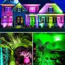 ZUCKEO 15W Christmas Outdoor Spot Lights RGB Color Changing Landscape Lights, 120V Waterproof LED Spotlight with Remote & Plug for Yard Garden Path House Halloween Decorations (1Pack)
