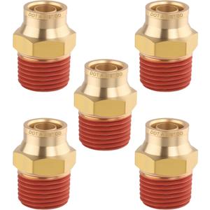 5PCS Air Brake Quick Push to Connect Fittings, 3/8" Tube OD x 3/8" NPT Thread Air Compression Straight Union Fittings for Nylon Hose with DOT Approved for Truck Trailers