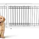 Bonnlo Free Standing Dog gate, Adjustable Pet Fence, 36.2" - 65.5" Wide Solid Wooden Dog Gate for House Doorways Stairs, Doggie Gates for Indoors