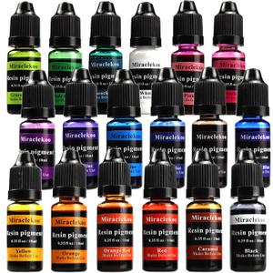 18 Colors Epoxy Resin Color Dye Colorant Liquid Epoxy Resin Pigment,10ml Each,Translucent