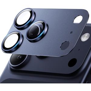 Hoerrye for iPhone 17 Pro Camera Lens Protector - [12FT Shatterproof Military Grade] [Strong Adsorption] Top 9H+ Tempered Glass Camera Screen Full Protective Cover Case Friendly,Deep Blue