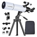 Telescope for Adults High Powered, 80mm Aperture 600mm AZ Mount Refractor Telescope for Kids Beginners - Portable Telescopes for Adults Astronomy with Backpack, Phone Adapter, Moon Filter