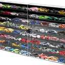 1/64 Scale Model Cars Display Case Wall-Mounted Diecast Toy Car Display Case Storage, Cabinet Lockable for 64 Mini Toys and Hot WheelsBlack, 27.5 X 15.7 X 1.8 inches
