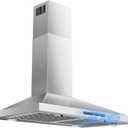 Wall Mount Range Hood 30 inch, Ducted/Ductless Range Hood with Gesture Sensing & Touch Control, Kitchen Hood 30 inch 450CFM, Vent Hood w/Stainless Steel Baffle Filters, 3 Speed Fan