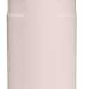 Stanley IceFlow Flip Straw 2.0 Water Bottle 50 oz | Built-In Straw with Larger Opening | Lightweight and Leak Resistant | Insulated Stainless Steel | BPA-Free | Rose Quartz