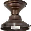 B&P Lamp Wired School House Fixture, Bronze Finish, 6 Inch Fitter