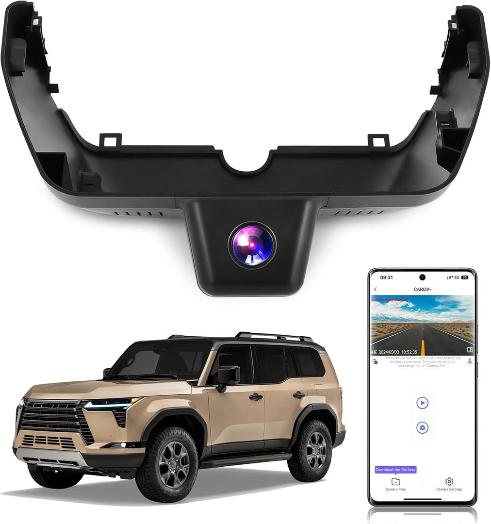 4K Dash Cam fit for Lexus GX550 Premium Luxury Overtrail 2024 2025 (3rd Gen/J250), OEM Look, UHD 2160P Video, Free APP&WiFi, Plug&Play, Loop Recording, G-Sensor, Parking Monitor, 128GB Card
