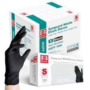 Intco Basic Medical BLACK Nitrile Exam Gloves, 5 Mil,- Latex-Free & Powder-Free, Case of 1000 (Small-1000)