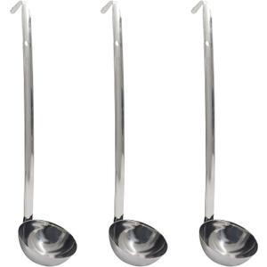 4 Oz Stainless Steel Ladle, 3 Pcs Sturdy Soup Ladle, 11.8" Long Handle Length for Stirring, Portioning and Serving Soup and Stew in Restaurants and Home (3.15" Bowl Diameter
