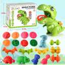 Dinosaur Dough for Kids Play Tool Set for Toddlers, Kitchen Creations Playset and DIY Toy Set, Dough Birthday Holiday Gift Dinosaur Toys for Kids 3-5 and Up Boys and Girls (Green)