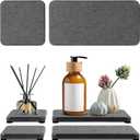 4PCS Water Absorbing Stone Tray, Quick Drying Diatomite Stone Sink Tray, Water Absorbent Diatomite Coasters Used for Hand Soap Dispenser Toothbrush Sponges Holders in Bathroom Counter and Kitchen Sink (Dark Gray)