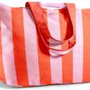 Fit & Fresh Large Beach Bag for Women - Extra Large Travel Tote With Pockets (Pink)