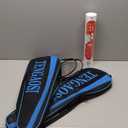 Professional Badminton Rackets Set of 4 Sports Outdoor Backyard or Indoor Badminton Game Set with Shuttlecocks- Includes 4 Black Rackets, 12 Duck Feather Badminton Shuttlecocks