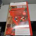 Simplify 96 Ornament Storage Box | Dimensions: 37.5"x 19"x 17.75" | Holds 96 Ornaments | Stackable | Easy Carry Handles | Red | Christmas Storage