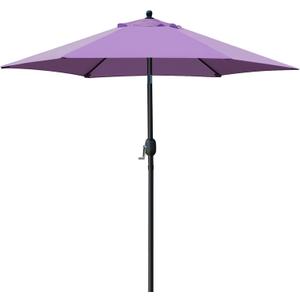 Sunnyglade 7.5' Patio Umbrella Outdoor Table Market Umbrella with Push Button Tilt/ Crank, 6 Ribs (Purple)