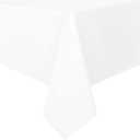 Romanstile 100% Waterproof Rectangle PVC Tablecloth, Oil Spill Proof Vinyl Table Cloth, Heavy Duty Wipe Clean Plastic Table Covers for Kitchen/Dining/Parties - 54 x 78 Inch, White