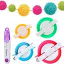 Pompom Maker, 4 Sizes Pom pom Makers for Fluff Ball Weaver Needle Craft DIY Wool Knitting Craft Tool Set Decoration +1PS Scissors (5)