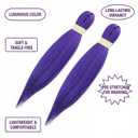 2Pcs 26in Purple Braiding Pre Stretched Synthetic Fiber Hair Extensions Braiding Hair Long Straight Hair For Cosplay Halloween Stage Performances And Masquerade Parties