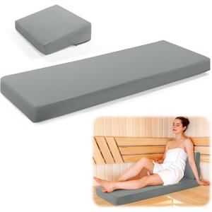 BALAPET Waterproof Sauna Seat Cushion with Lumbar Support, 3 Inch Thick Foam Heat Insulation Mat for Sauna Bath House Shower Room, Sauna Accessories for Resting(Gray)