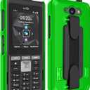 Case Compatible with Sonim XP5PLUS (XP5900) (Knob and No Knob Versions), Case and Belt Clip Holster Combo with Handstrap, Kickstand and Screen Protector (Lime Green)