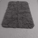 Bathroom Rugs 30x20, Extra Soft Absorbent Chenille Bath Rugs, Rubber Backing Quick Dry, Machine Washable Bath Mats for Bathroom Floor, Tub and Shower, Home Decor Accessories, Grey