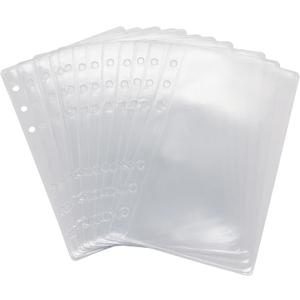 12 Pack A6 Size Clear Sheet Protectors 3.4 x 6.3 Inch Plastic Sleeves Page Protectors Top Loading Paper Protector for 6 Ring Binders, Acid-Free, Archival Safe for Documents and Photos