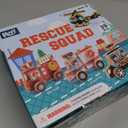 HUZU Emergency Vehicles 3D Puzzle Toy, Rescue Squad Wooden Snap Button Connection Building Blocks for Kids 3-8, Fire Truck Ambulance Police Car Helicopter Montessori Gifts for Preschool Children, Medium to Large