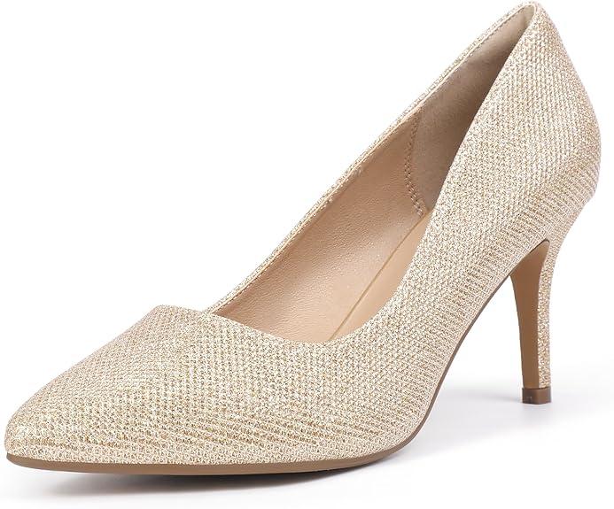  Classic Pointed Toe High Heels Pumps Wedding Dress Office Shoes Size 7