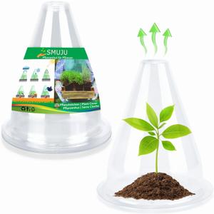 12 Pieces Garden Cloches for Plants, Plant Covers Plant Protectors Transparent Bell Jar Cloches to Protect Plants from Birds, Slugs, Frost, Freeze Weather, 7.8" D x 9.4" H, Transparent