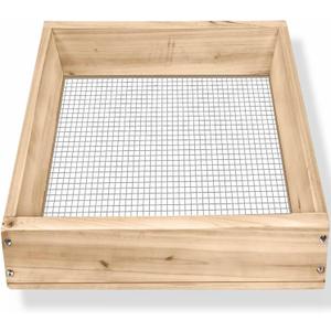 Soil Sifter,Dirt Sifter for Gardening Rock Sifter for Rocks Compost Sifter Wooden Sifting Screen,Garden Sieve for Pellet/Gravel/Soil/Leaves,Garden Tool 15.7" x11.8x2.8 with 1/5 Mesh