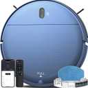 Robot Vacuum and Mop Combo,2.4GHz WiFi Link Vacuum Robot,4 Cleaning Mode Robotic Vacuums Cleaner,APP/Remote Aspiradora Robot,Self-Charging Robot Vacuum for Pet Hair,Stains,Carpets,Corner (Blue)