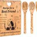 Best Friend Birthday Gifts for Women - Recipe for a Best Friend Bamboo Cutting Board with Engraved Utensils, Unique Bestie Gift for Long Distance Friendship, Housewarming, Christmas
